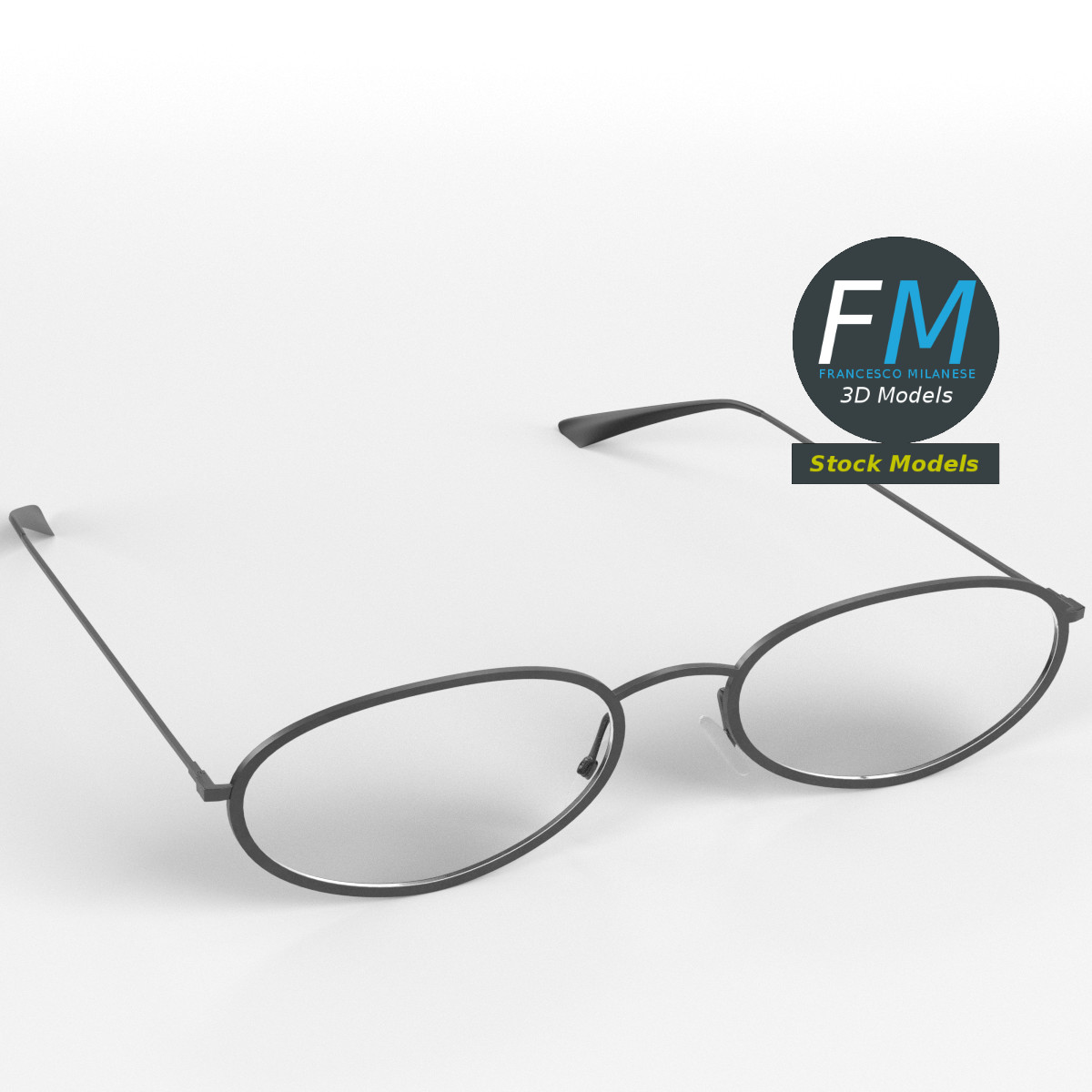 3D-Modell - Ovale Brille - 01
