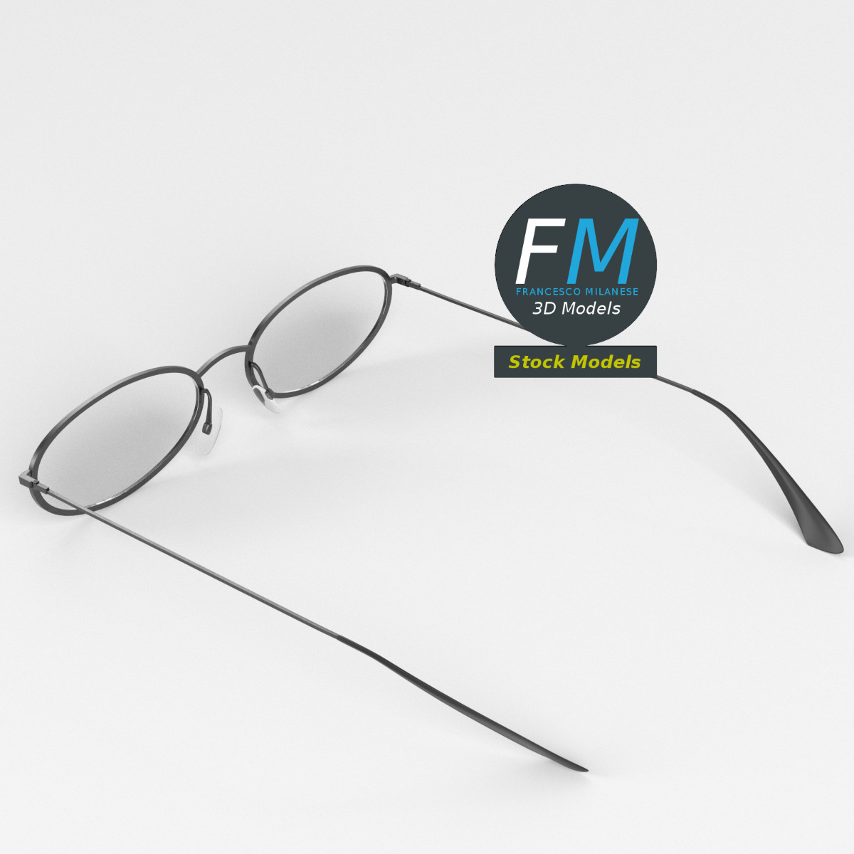 3D-Modell - Ovale Brille - 02