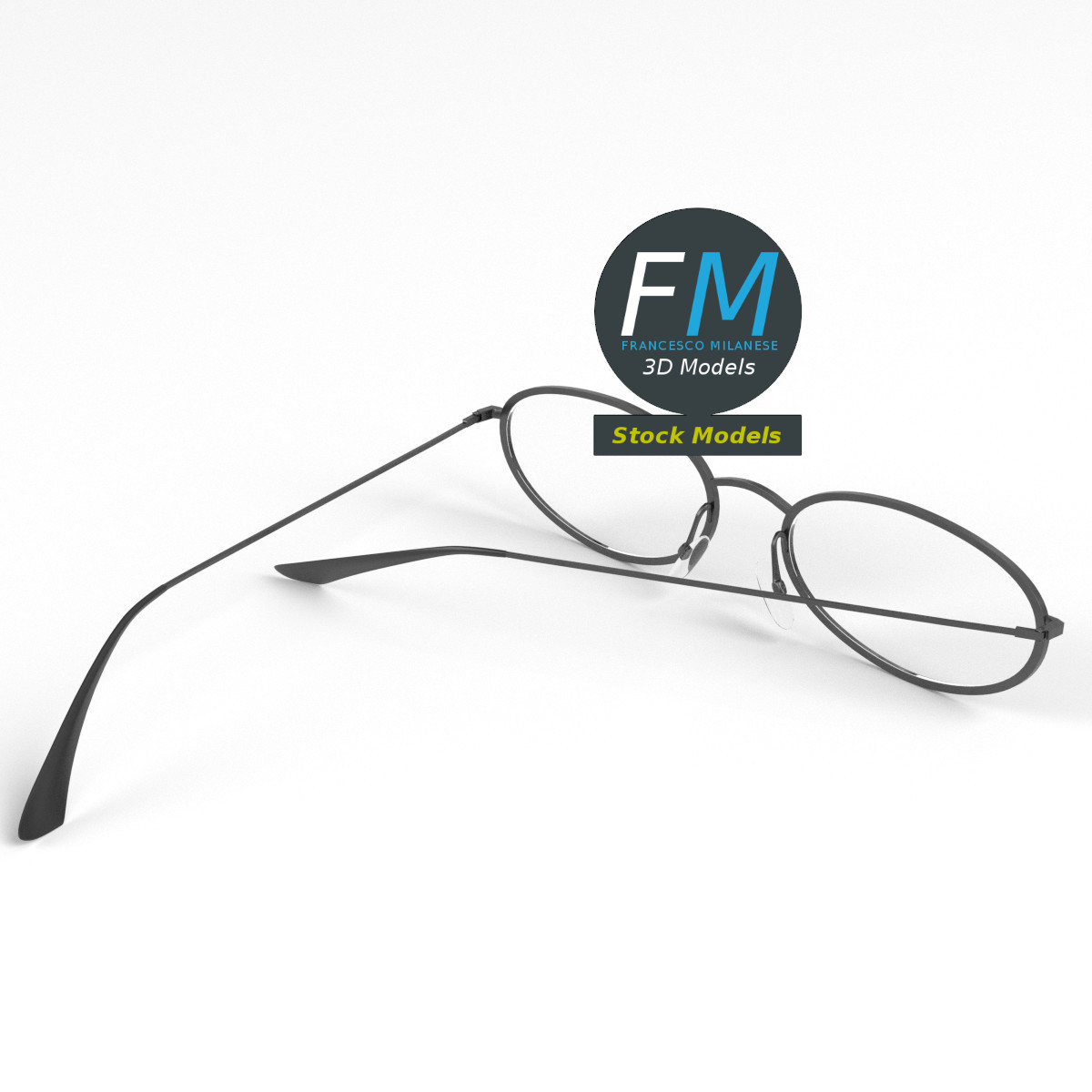 3D-Modell - Ovale Brille - 04