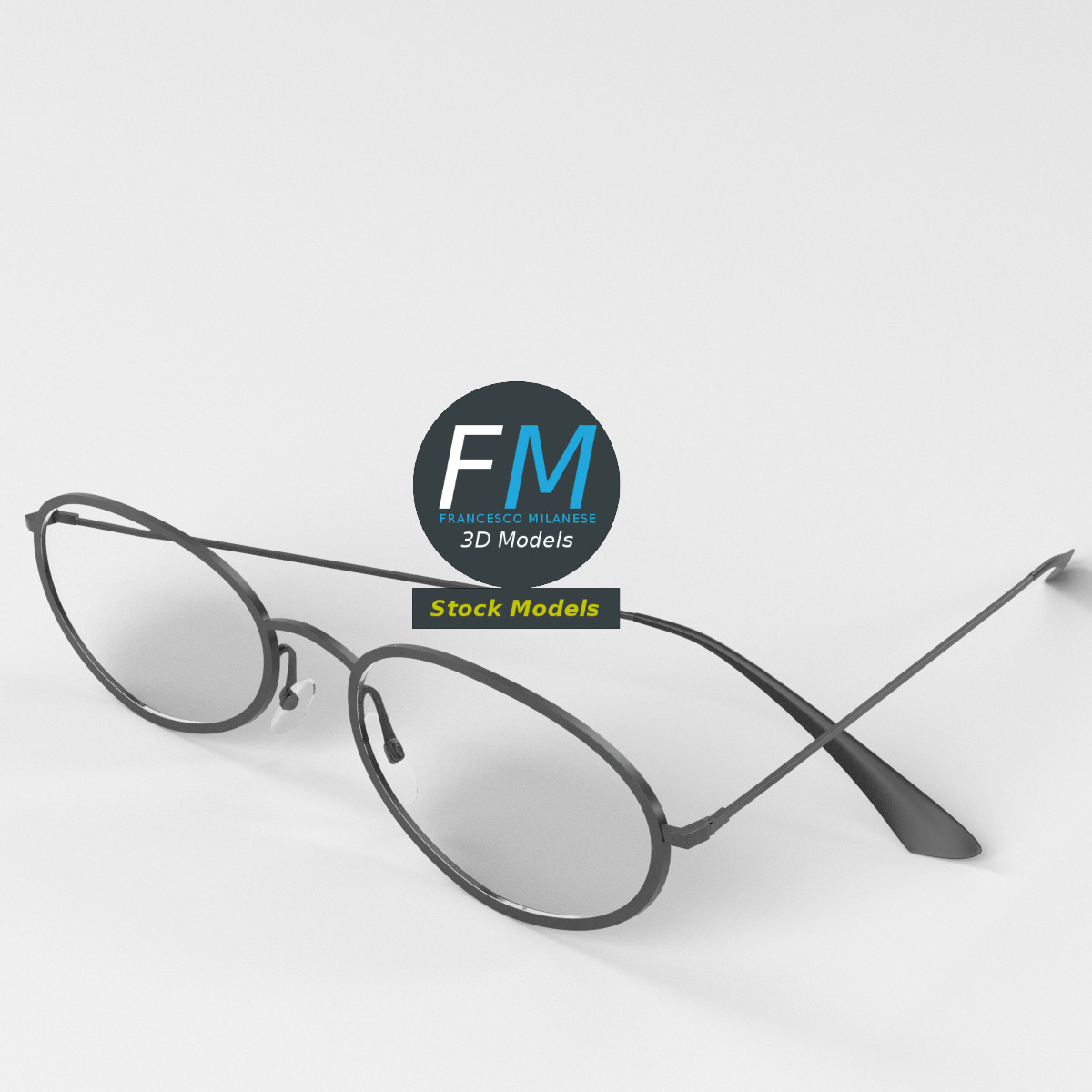 3D-Modell - Ovale Brille - 05