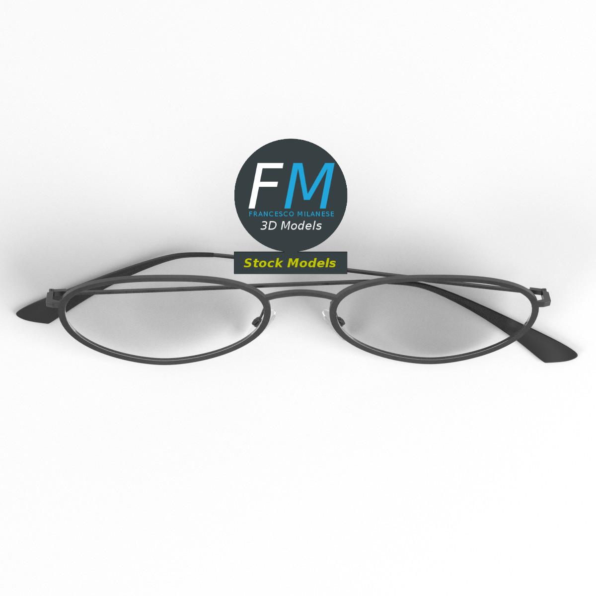 3D-Modell - Ovale Brille - 06