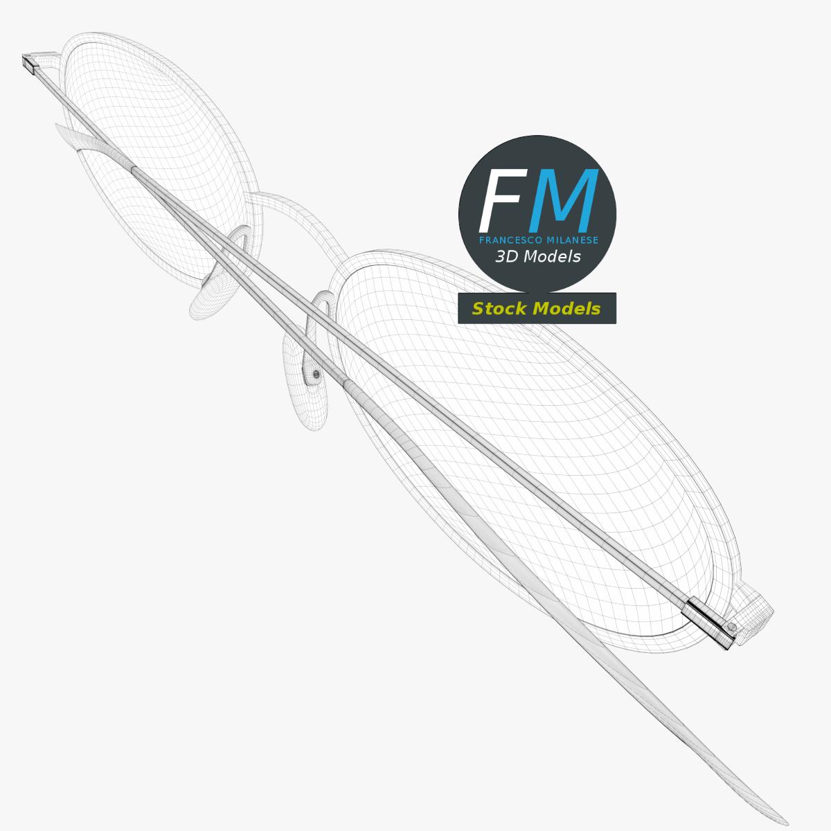 3D-Modell - Ovale Brille - 08