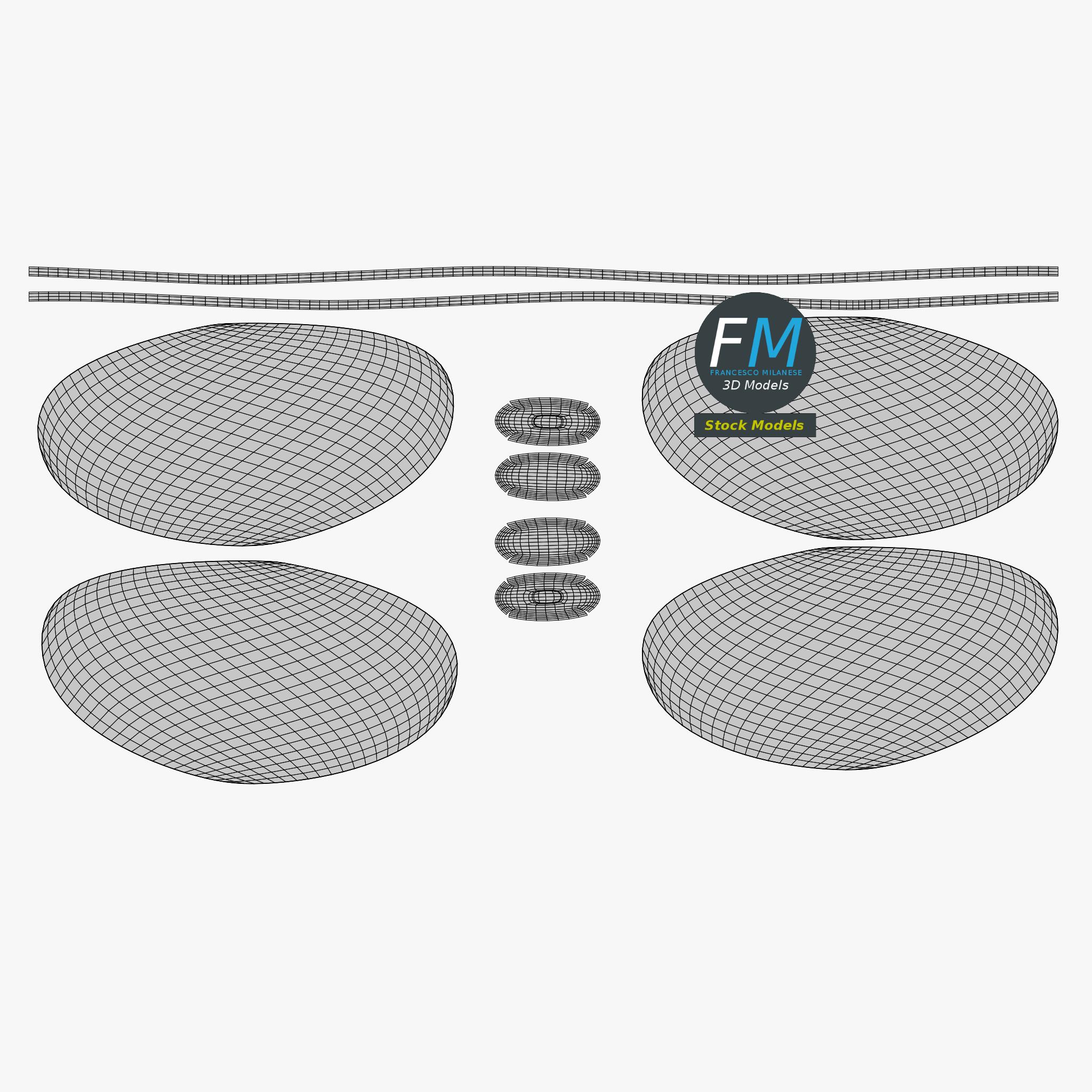 3D-Modell - Ovale Brille - 12 3D-Modell - Ovale Brille - 12