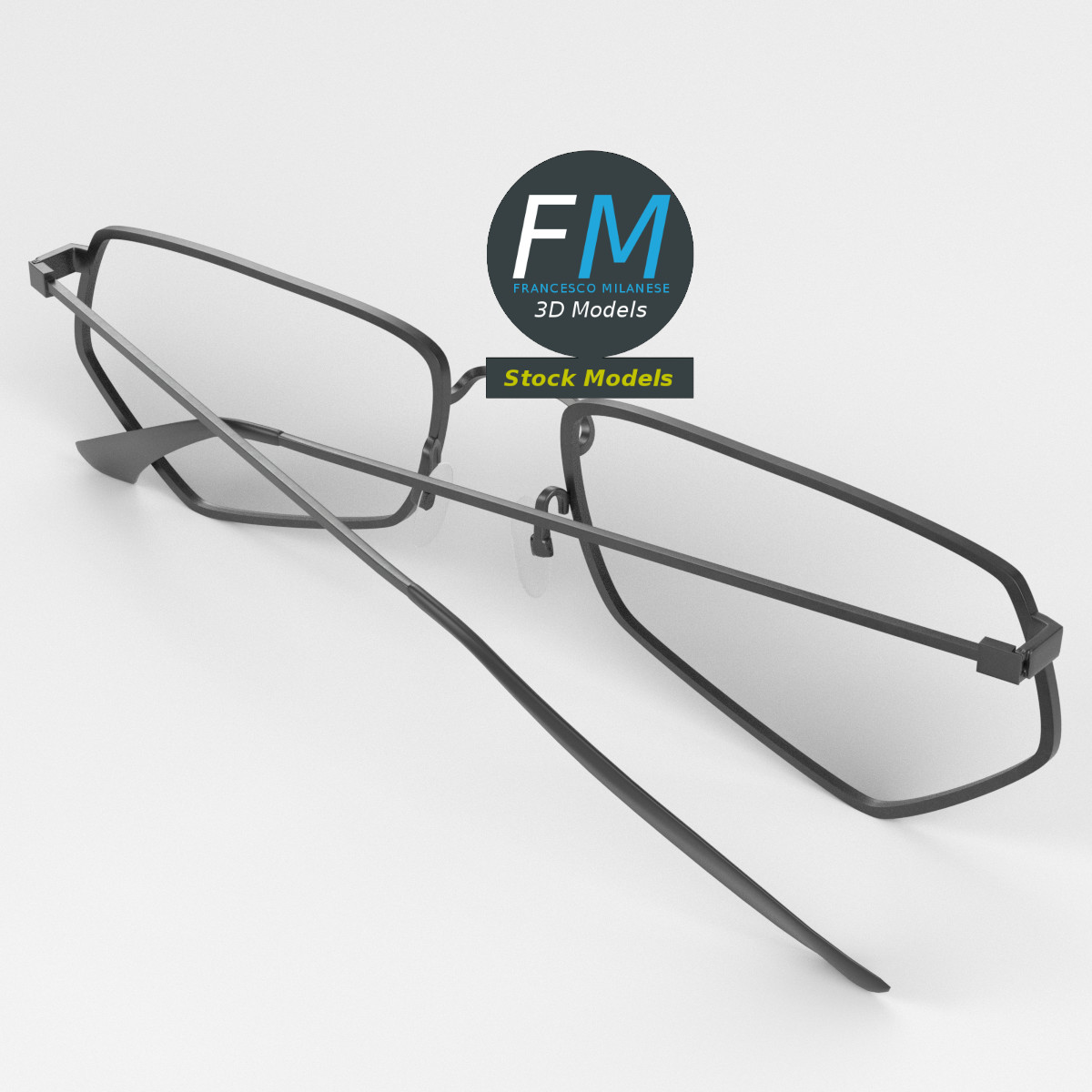 3D-Modell - Fünfeckige Brille - 02
