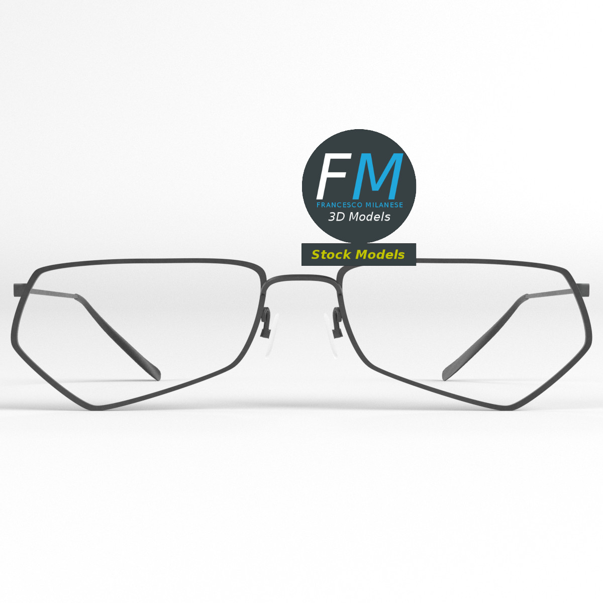 3D-Modell - Fünfeckige Brille - 03