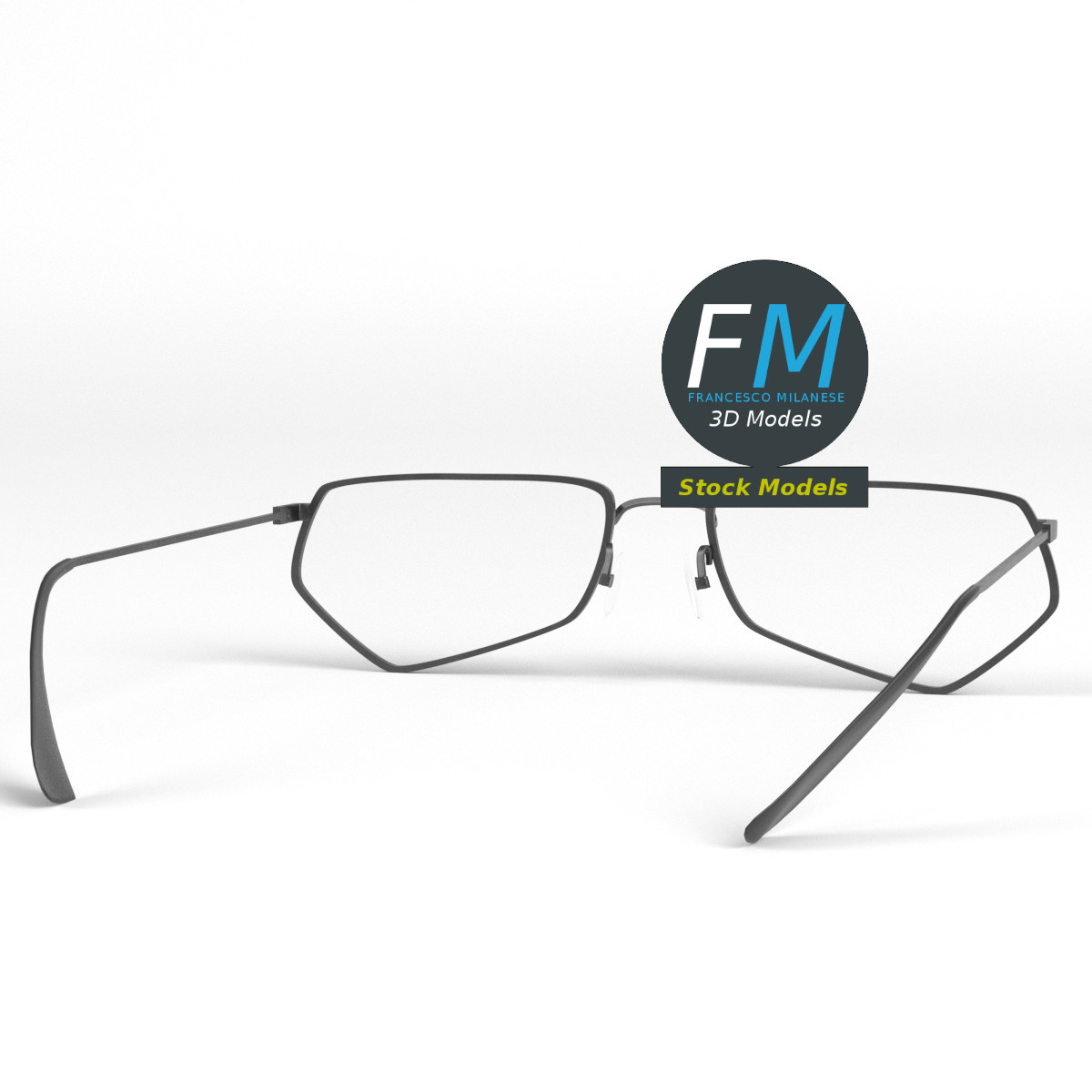 3D-Modell - Fünfeckige Brille - 04