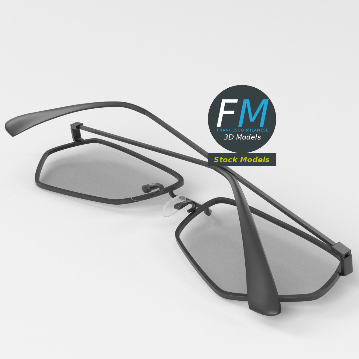 3D-Modell - Fünfeckige Brille - 05