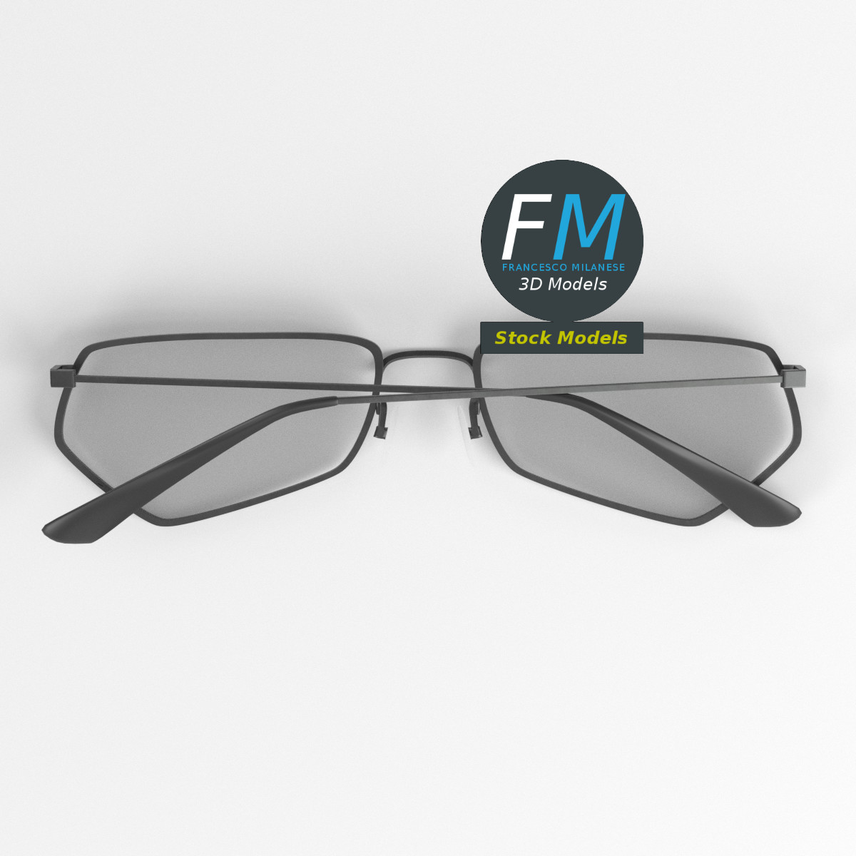 3D-Modell - Fünfeckige Brille - 06