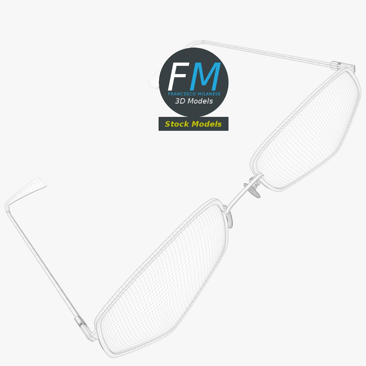 3D-Modell - Fünfeckige Brille - 07