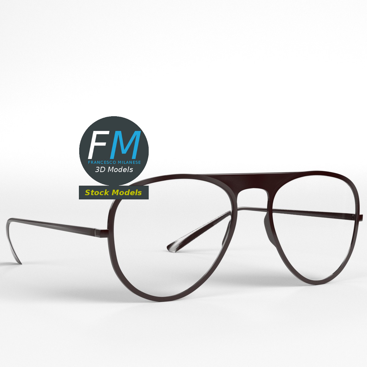 3D-Modell - Pilotenbrille - 01