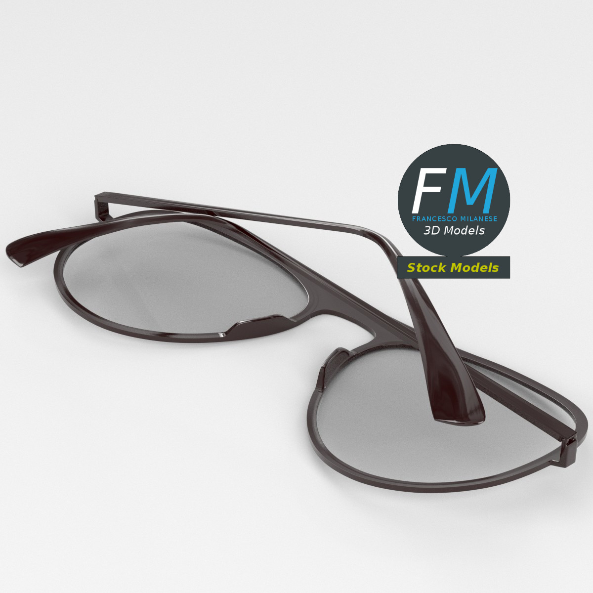 3D-Modell - Pilotenbrille - 02