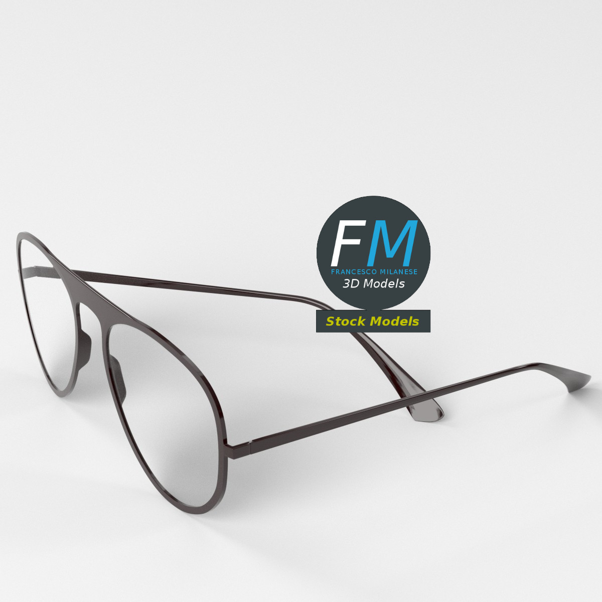 3D-Modell - Pilotenbrille - 05