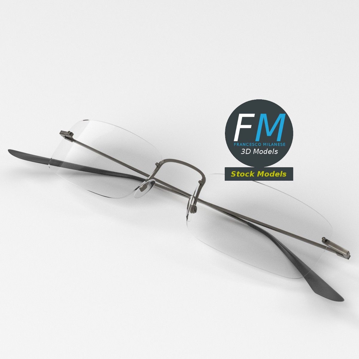 3D-Modell - Randlose Brille - 05