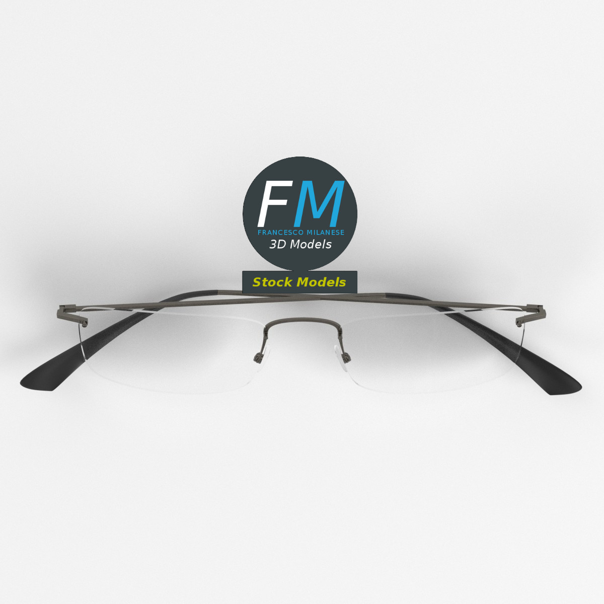 3D-Modell - Randlose Brille - 06