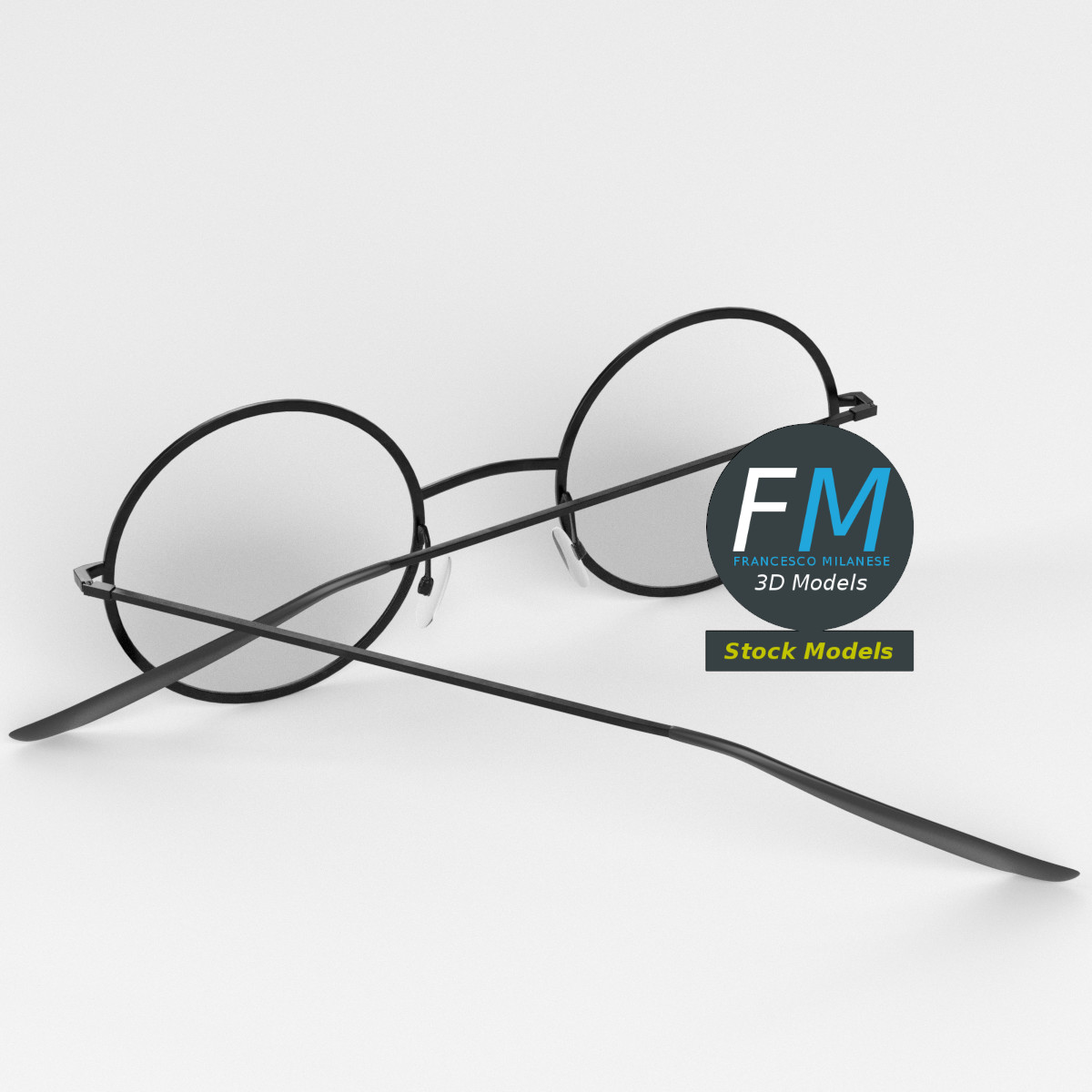 3D-Modell - Runde Brille - 02