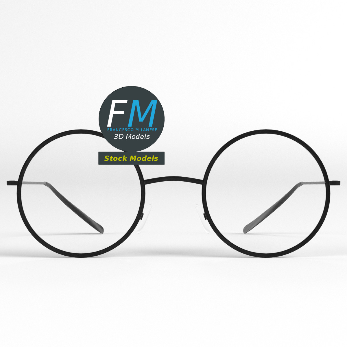3D-Modell - Runde Brille - 03
