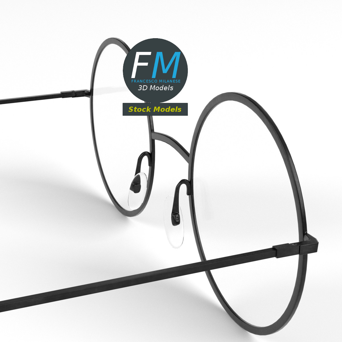 3D-Modell - Runde Brille - 04