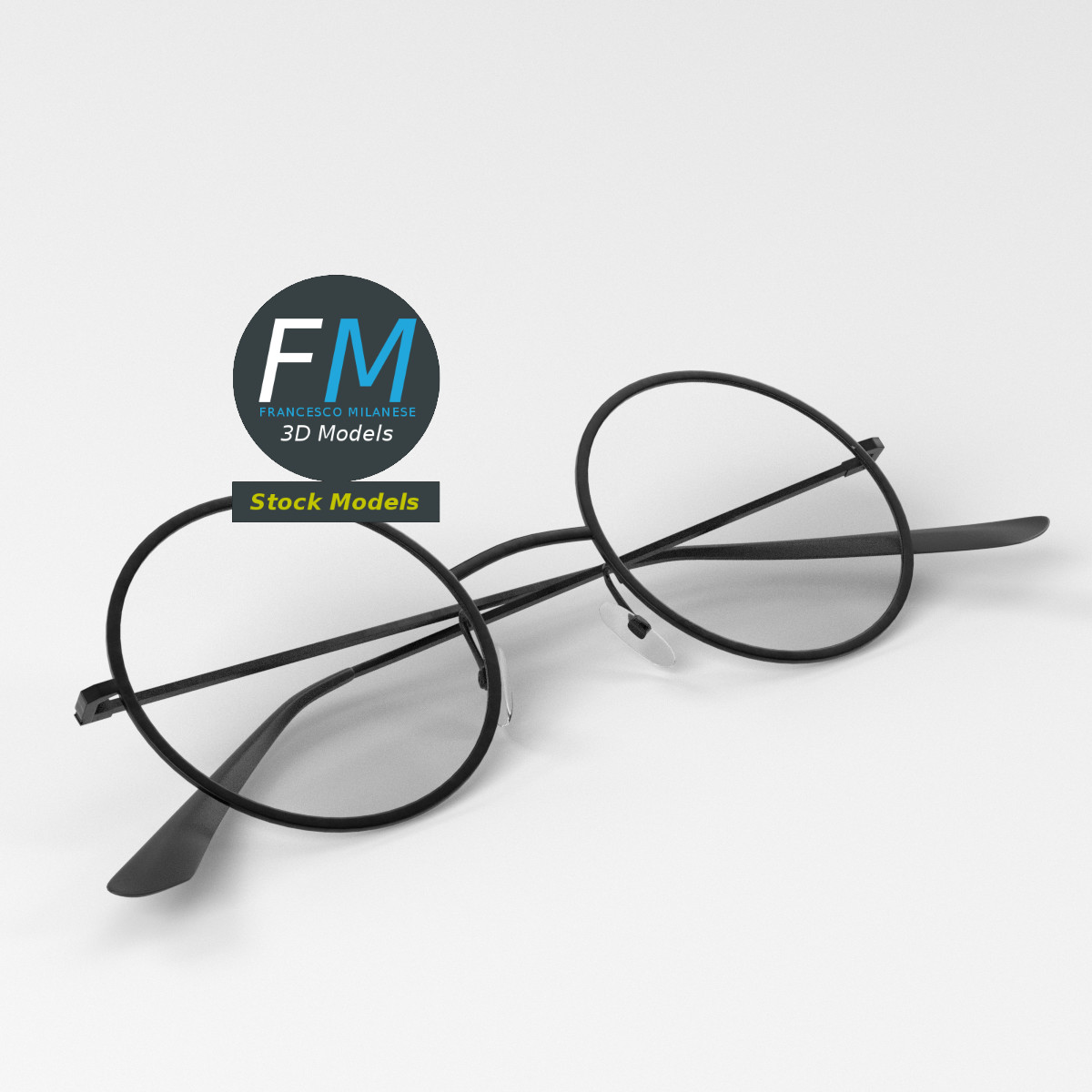 3D-Modell - Runde Brille - 05