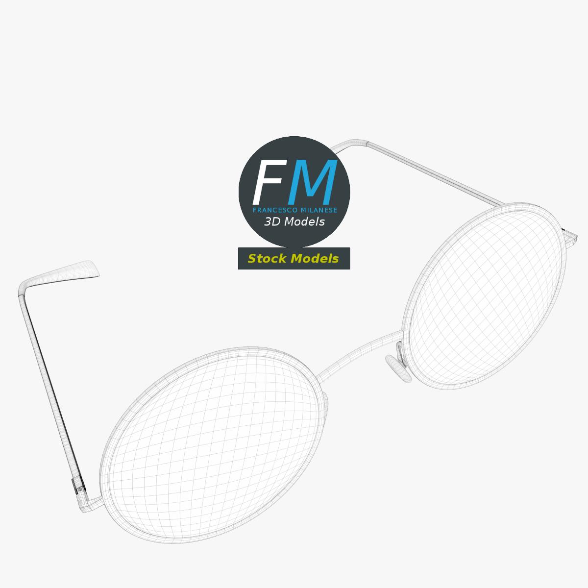 3D-Modell - Runde Brille - 07