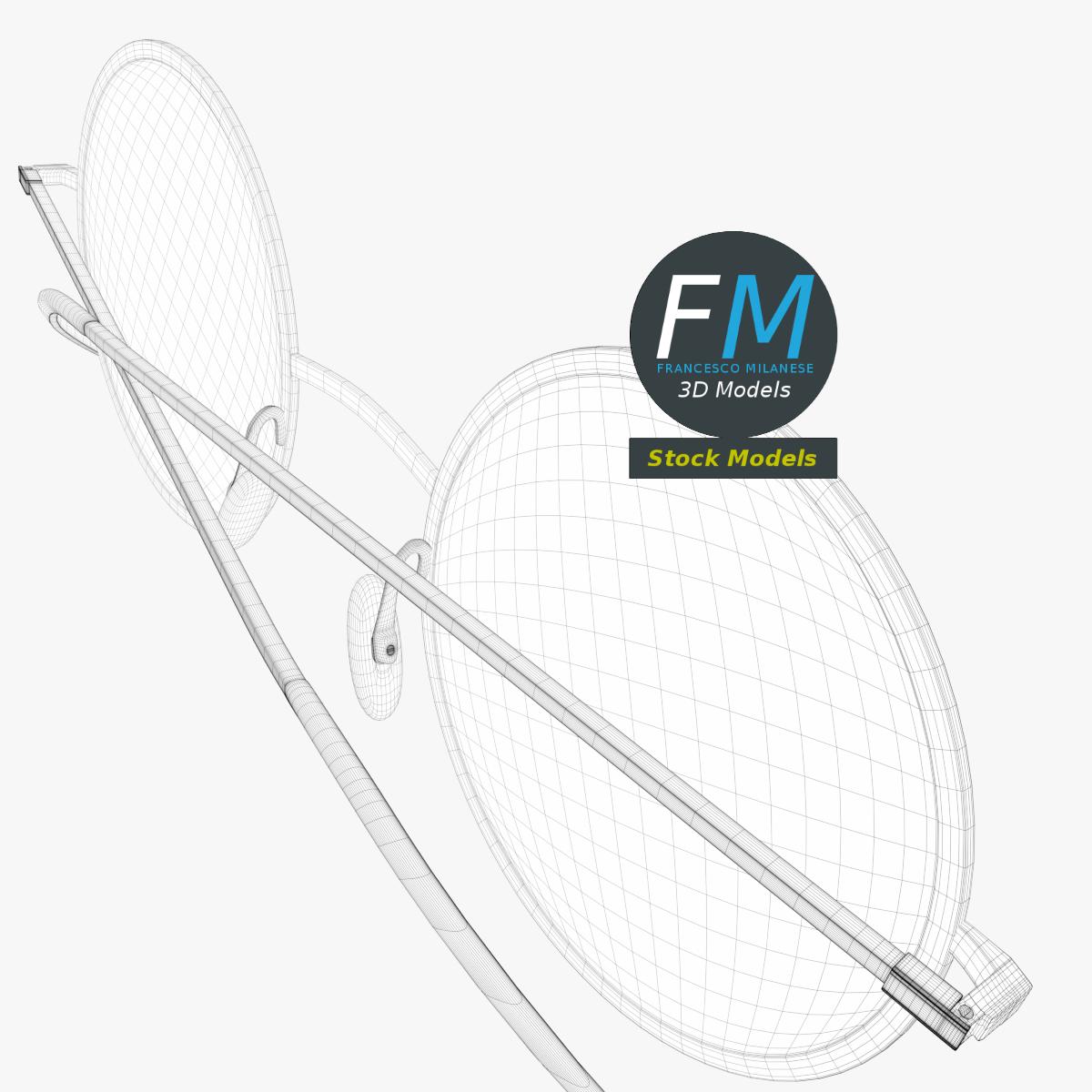 3D-Modell - Runde Brille - 08