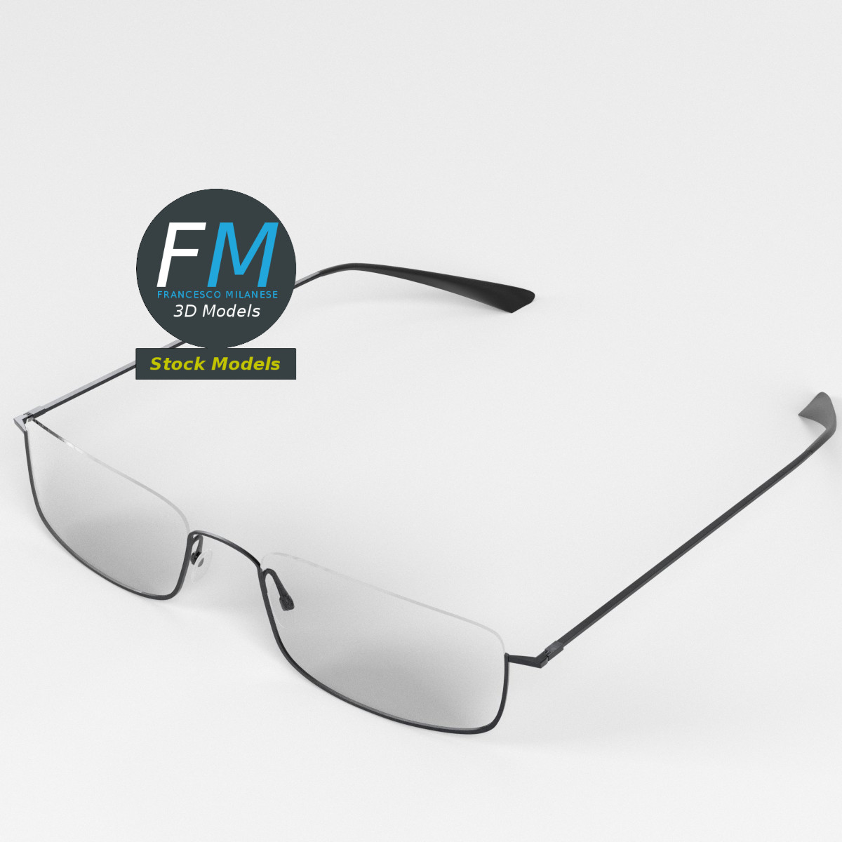 3D-Modell - Halbrandbrille - 02