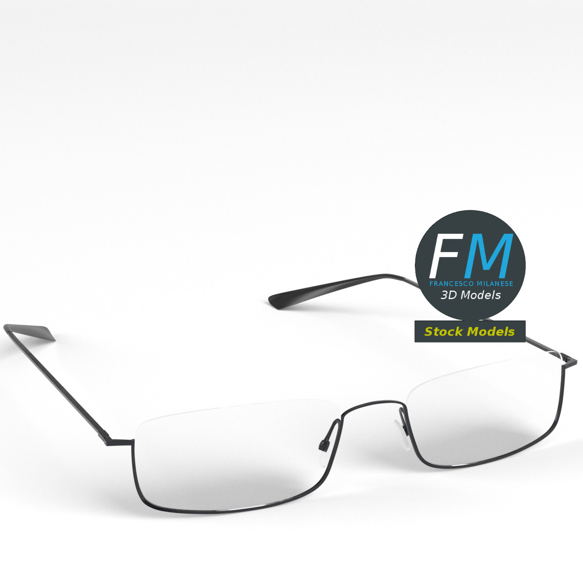 3D-Modell - Halbrandbrille - 04