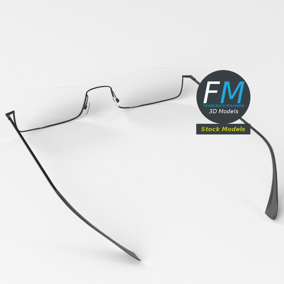 3D-Modell - Halbrandbrille - 05