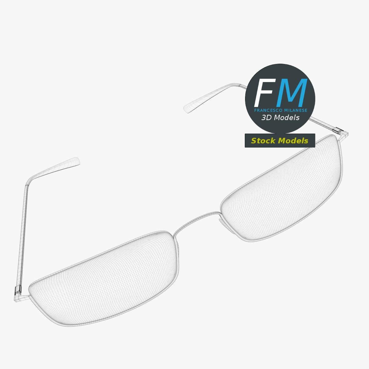 3D-Modell - Halbrandbrille - 08