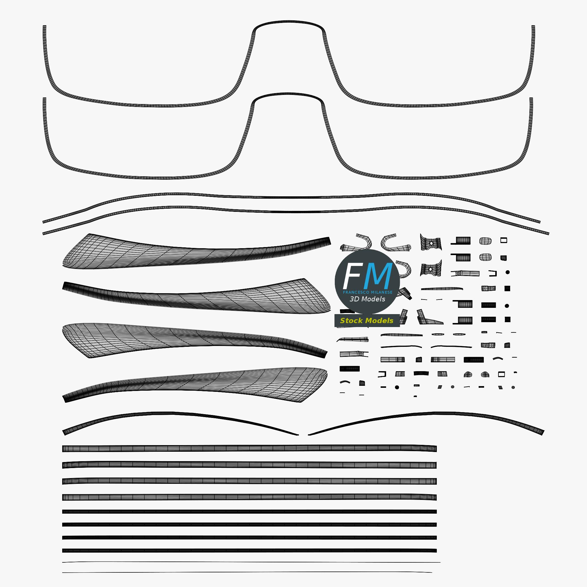 3D-Modell - Halbrandbrille - 11