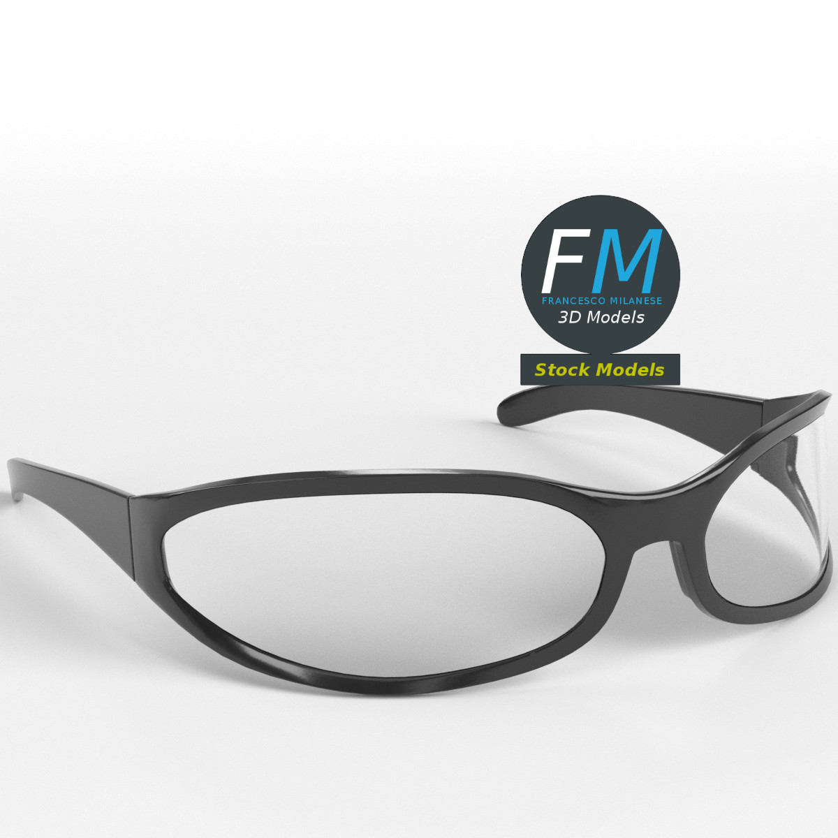 3D-Modell - Wraparound-Brille - 01