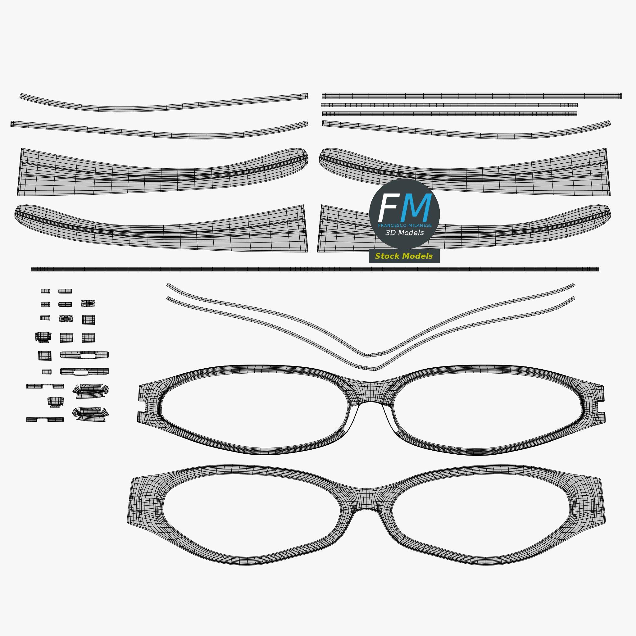 3D-Modell - Wraparound-Brille - 11
