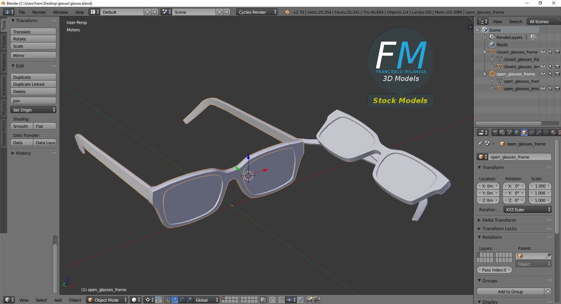 3D-Modell - Brille - 09