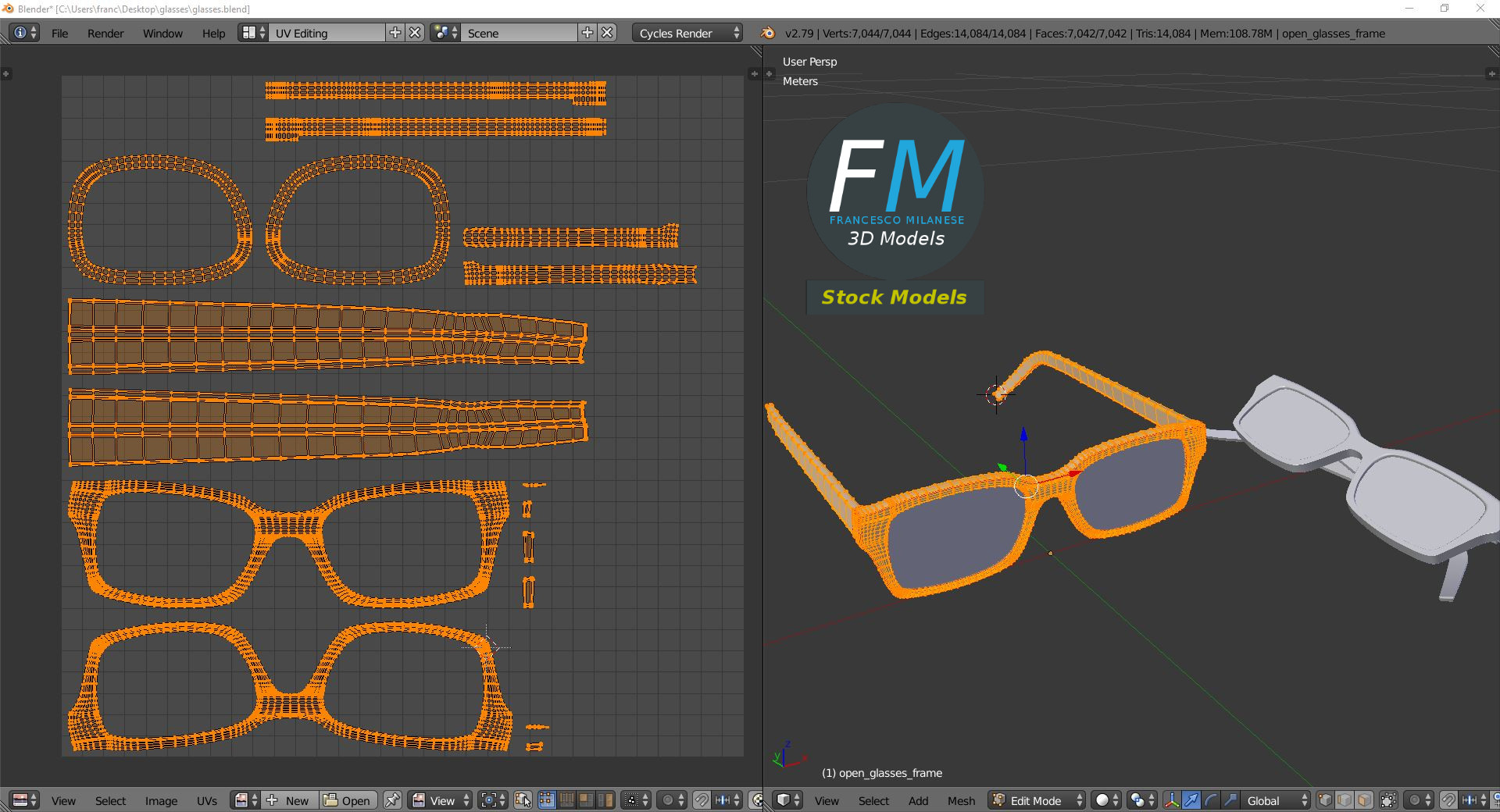 3D-Modell - Brille - 10