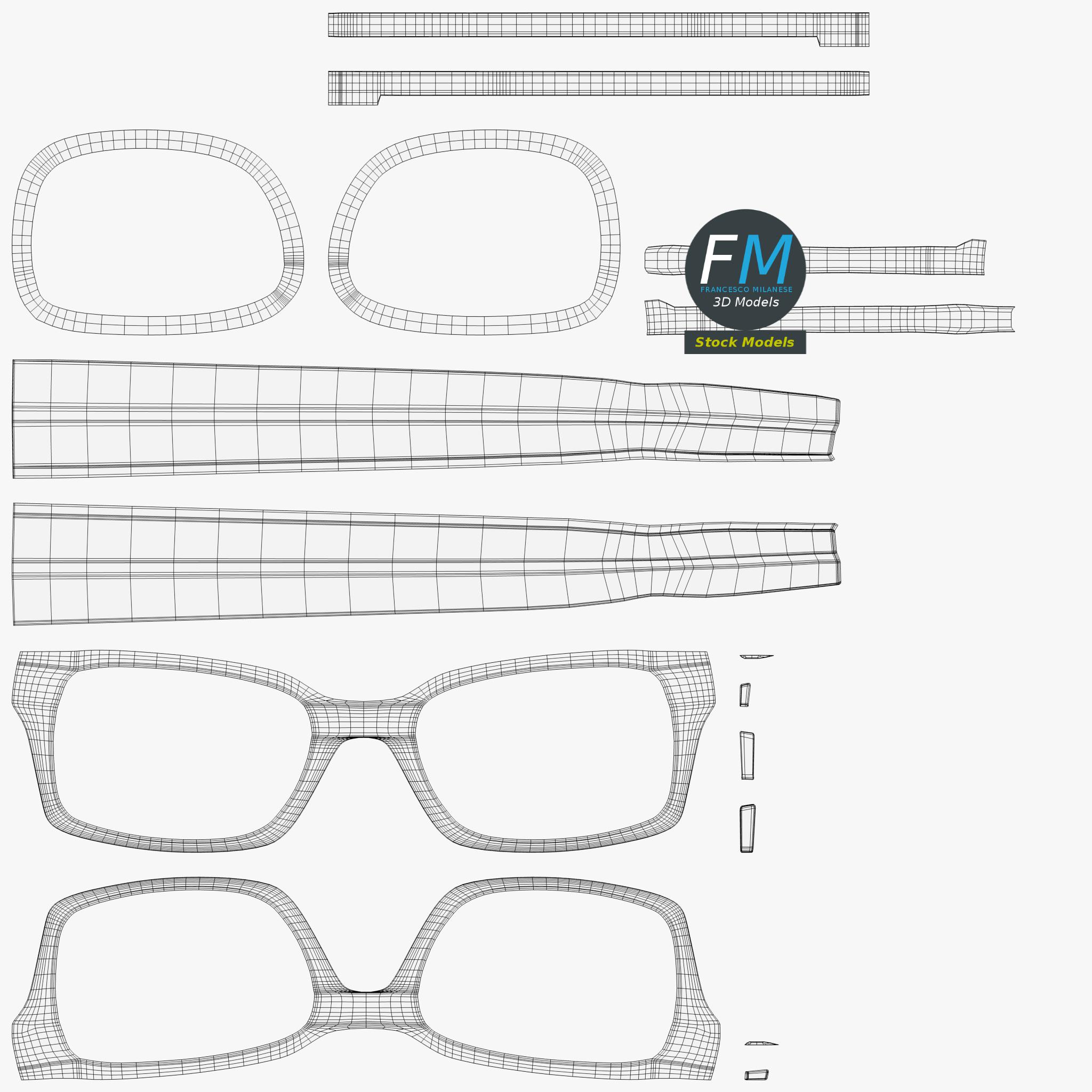 3D-Modell - Brille - 13