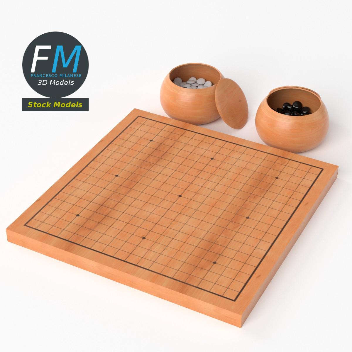 3D-Modell - Go-Brettspielset - 05