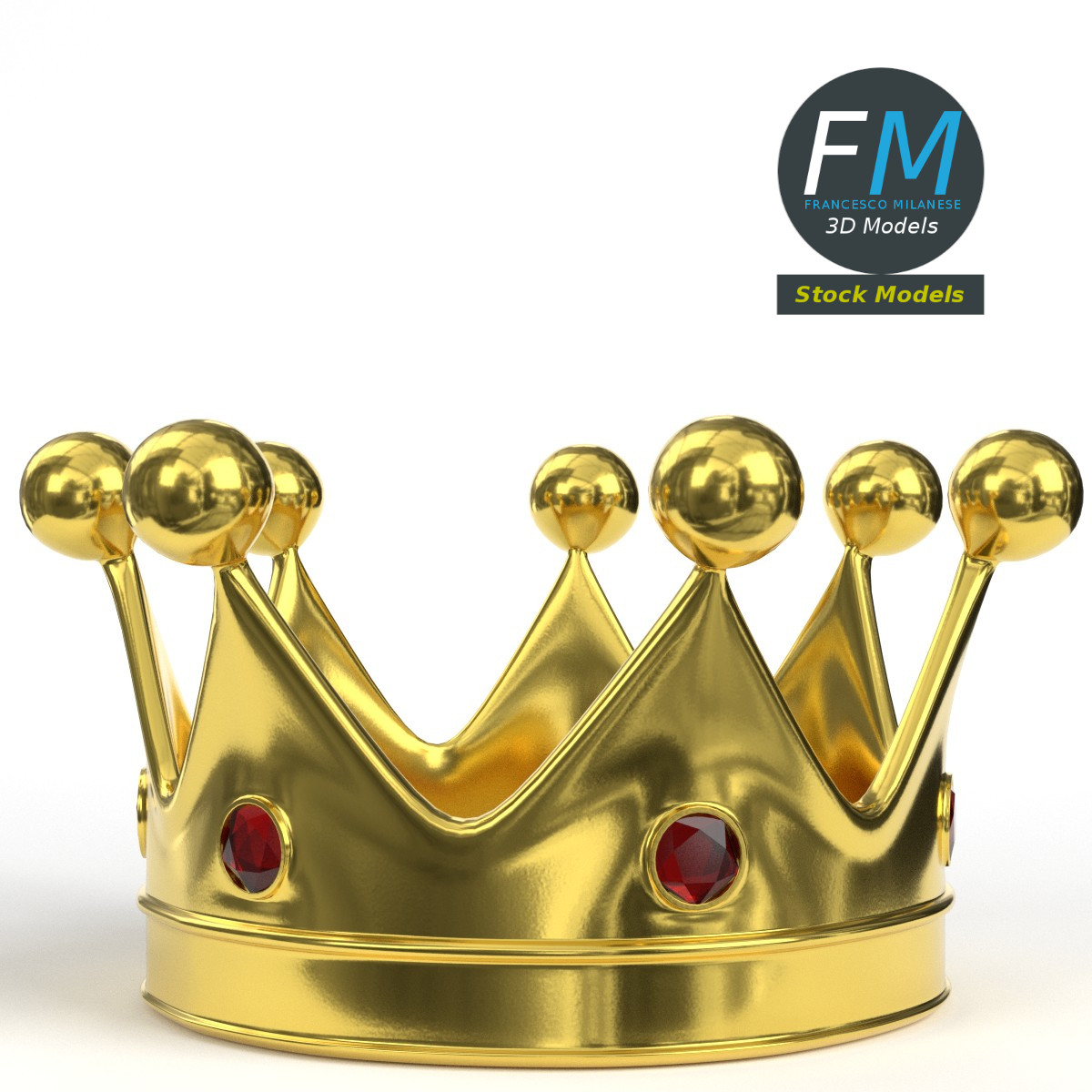 3D-Modell - Goldene Königskrone - 01