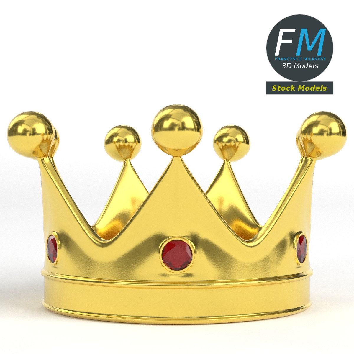 3D-Modell - Goldene Königskrone - 03