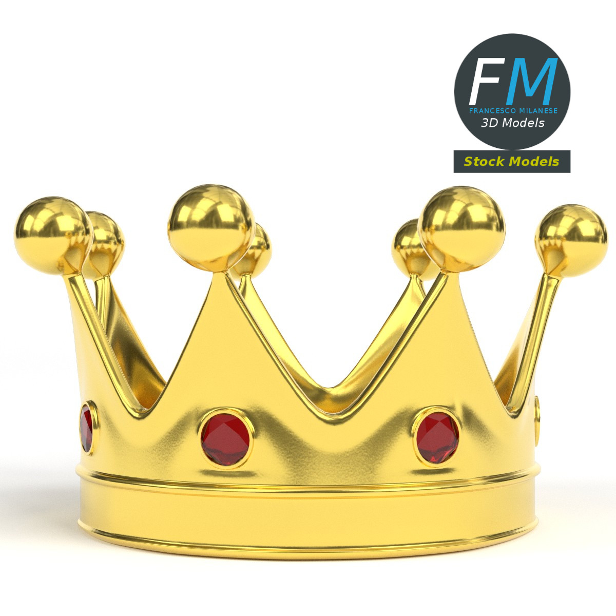 3D-Modell - Goldene Königskrone - 04