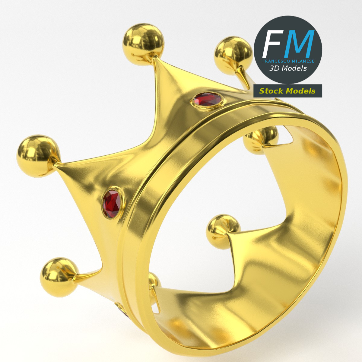 3D-Modell - Goldene Königskrone - 05