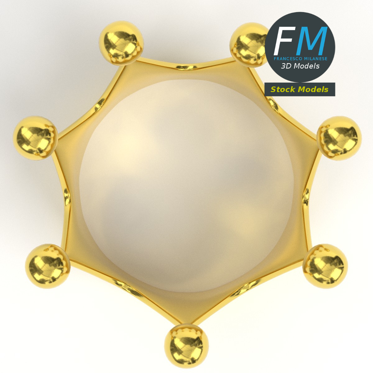 3D-Modell - Goldene Königskrone - 06