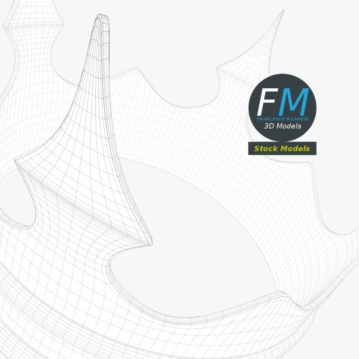 3D-Modell - Goldene Königskrone - 08