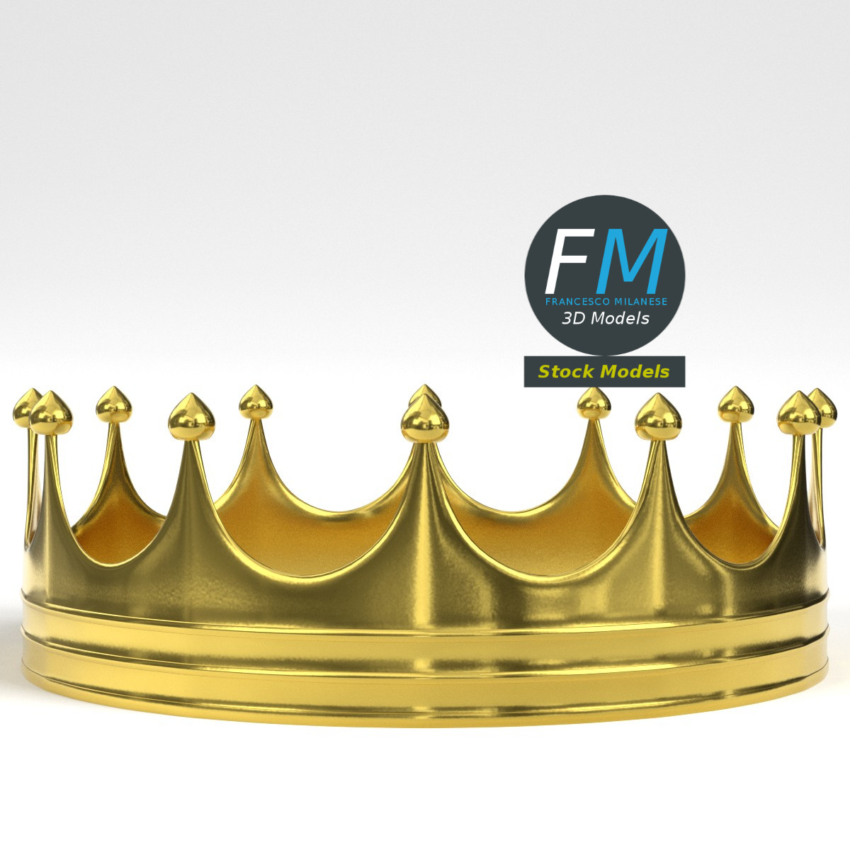 3D-Modell - Goldene Königskrone - 01