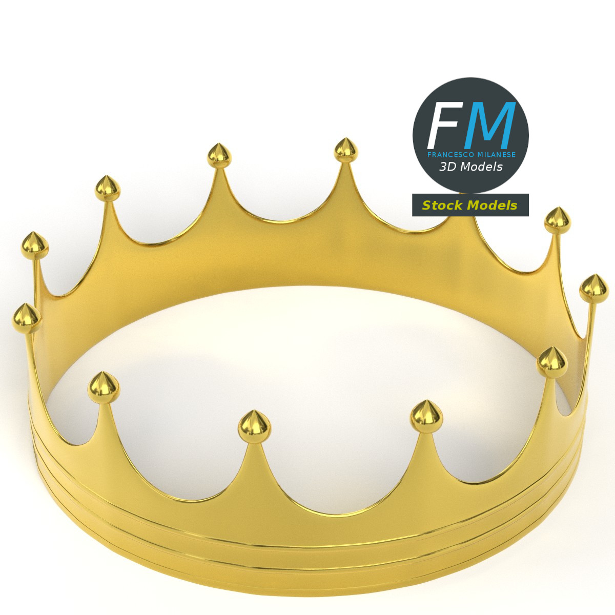 3D-Modell - Goldene Königskrone - 02