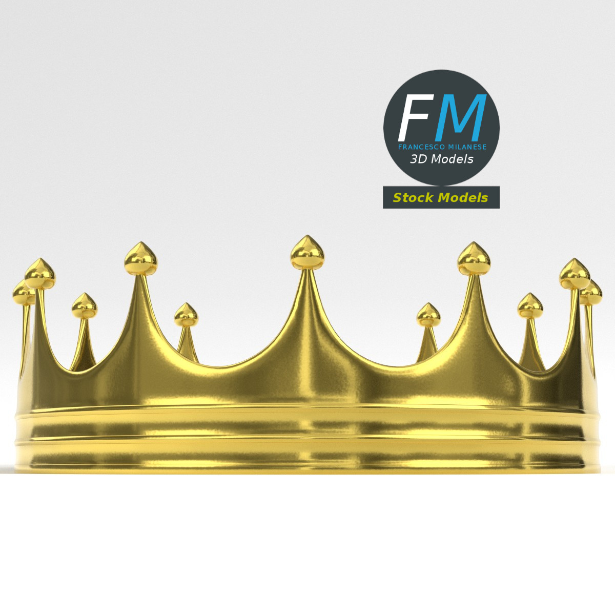 3D-Modell - Goldene Königskrone - 03