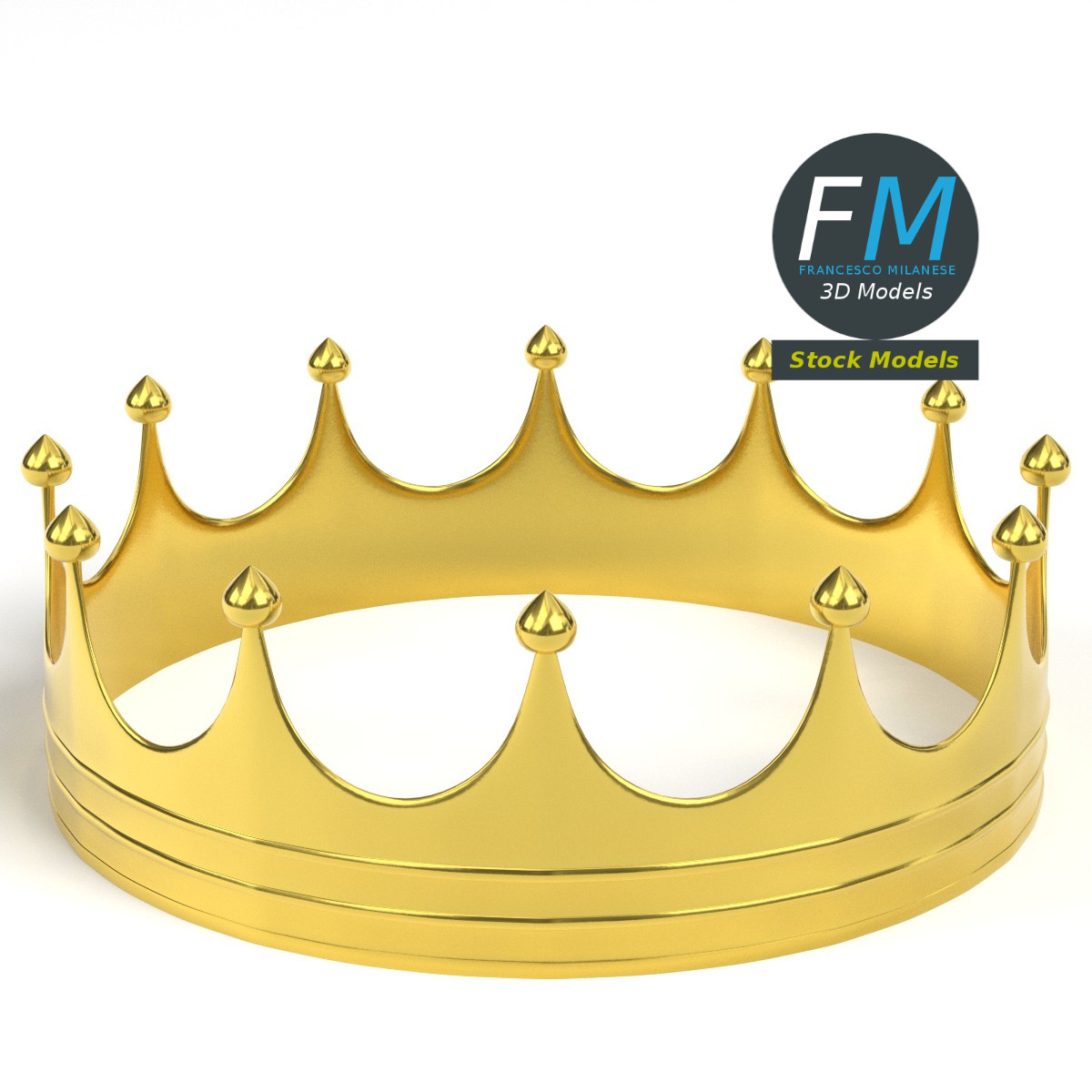3D-Modell - Goldene Königskrone - 04