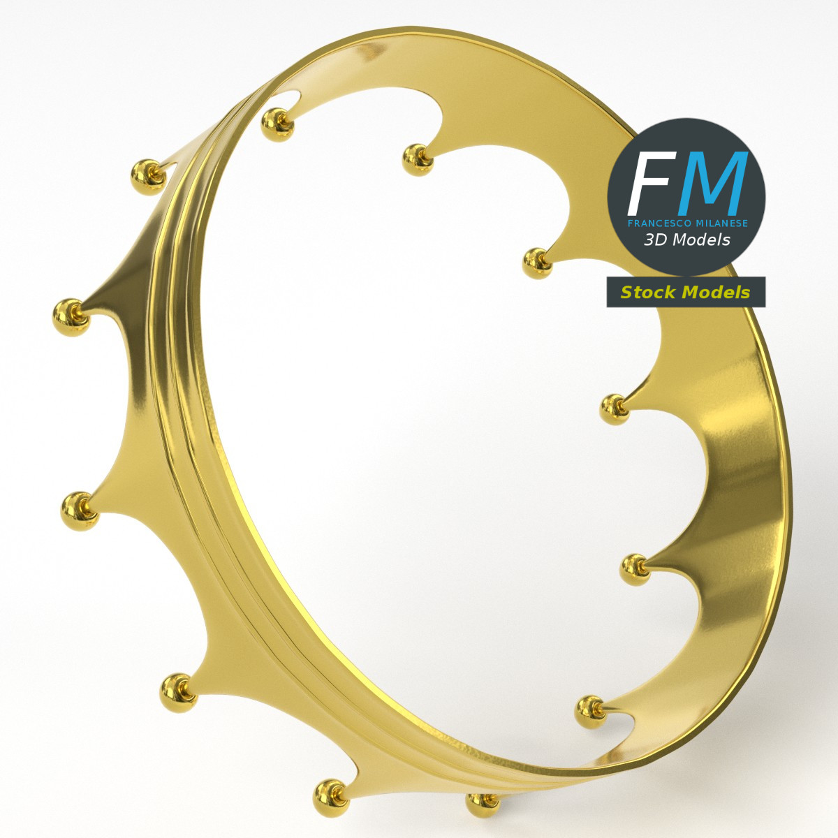 3D-Modell - Goldene Königskrone - 05