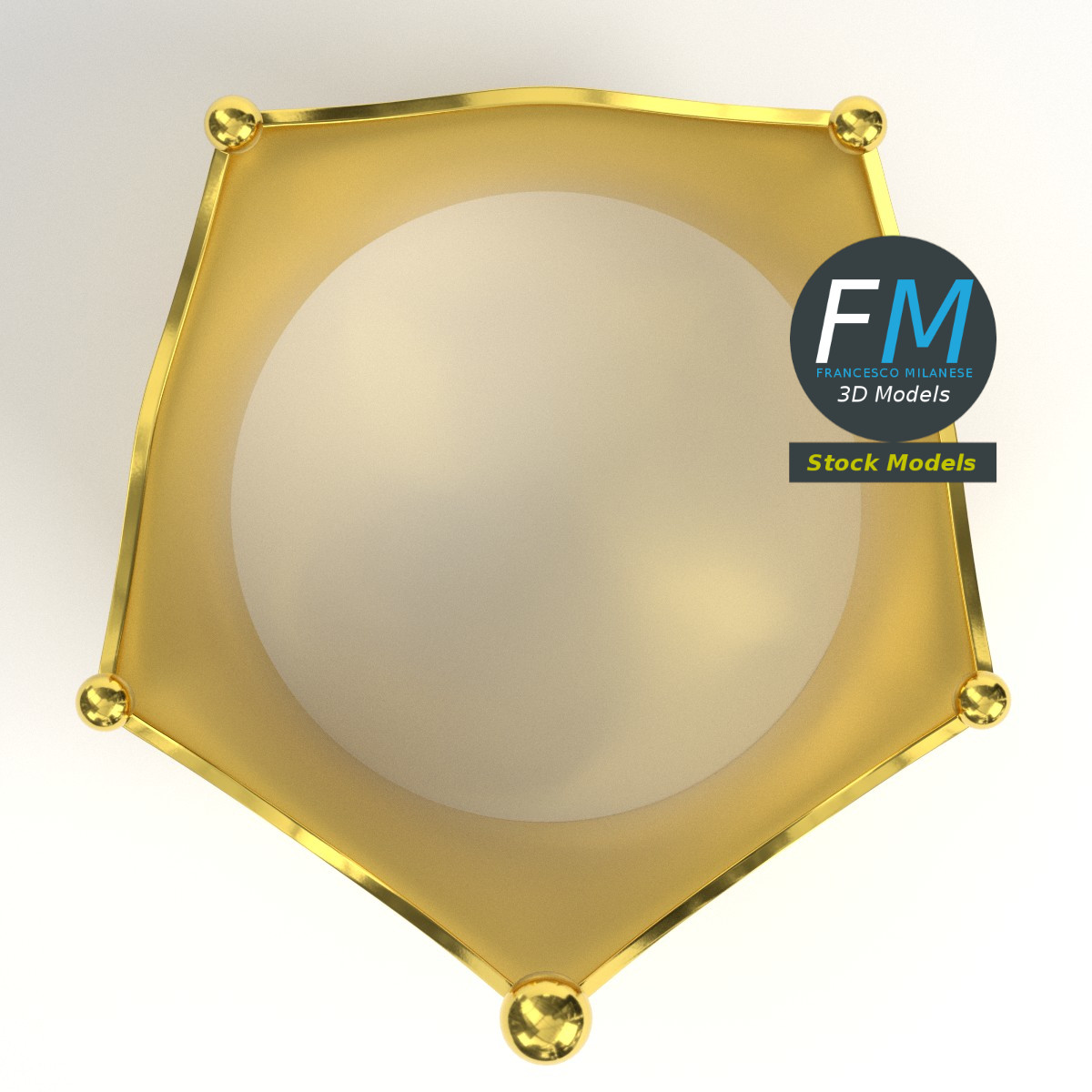3D-Modell - Goldene Königskrone mit Roten Edelsteinen - 06