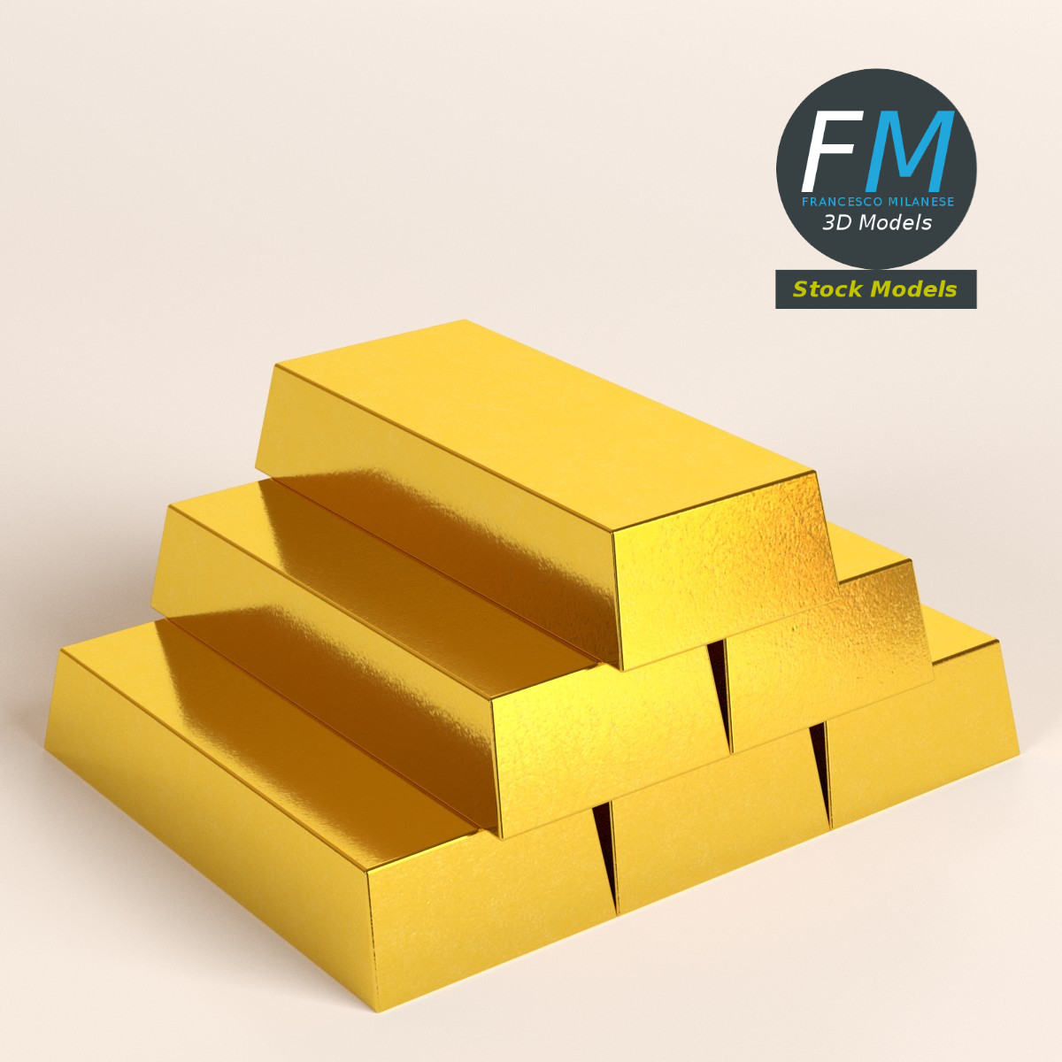 3D-Modell - Goldbarren - 01