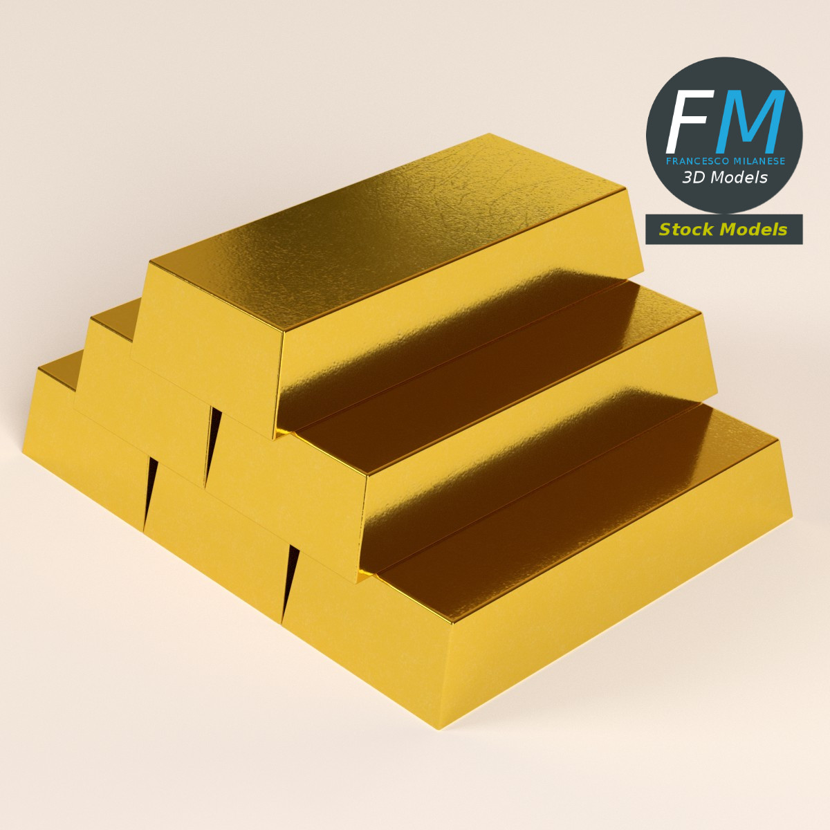 3D-Modell - Goldbarren - 02