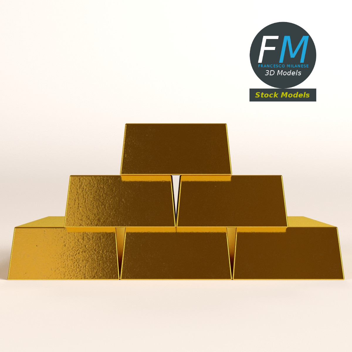 3D-Modell - Goldbarren - 03